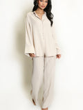 Loose Fit Shirt Blouse & Wide Leg Trouser Co-Ord Set