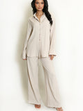Loose Fit Shirt Blouse & Wide Leg Trouser Co-Ord Set