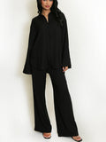 Loose Fit Shirt Blouse & Wide Leg Trouser Co-Ord Set