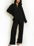 Loose Fit Shirt Blouse & Wide Leg Trouser Co-Ord Set