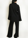 Loose Fit Shirt Blouse & Wide Leg Trouser Co-Ord Set