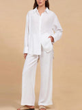 Loose Fit Shirt Blouse & Wide Leg Trouser Co-Ord Set
