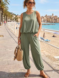 Sleeveless High Waist Harem Pant Lounge Set