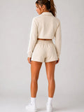 Sporty Side Stripe Detail Zip Up Top & Shorts Co-Ord Set