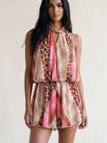 Reptile Print Halter Mini Dress