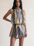 Reptile Print Halter Mini Dress