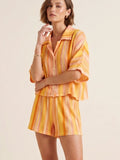 Crinkle Stripe Blouse & Shorts Co-Ord