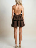 Chiffon Halter neck Mini Dress