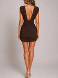 Deep Plunge V- Neckline Mini Dress