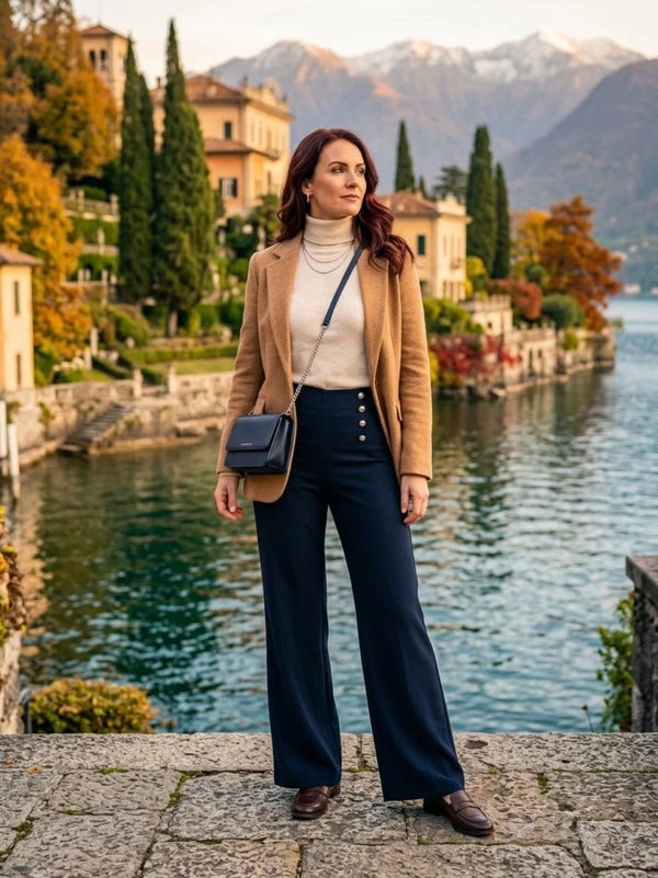 Side Studded Wide Leg Trousers