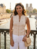 Military Style Front Zip Knit Waistcoat