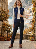 Military Style Front Zip Knit Waistcoat