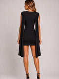Cape Sleeve Ruched Mini Dress