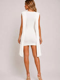 Cape Sleeve Ruched Mini Dress