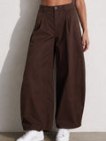 High Waist Pleated Wide Leg Trouser