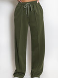 Pintuck Wide Leg Joggers