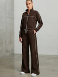 Contrast Piping Active Jacket & Trouser Co-Ord set