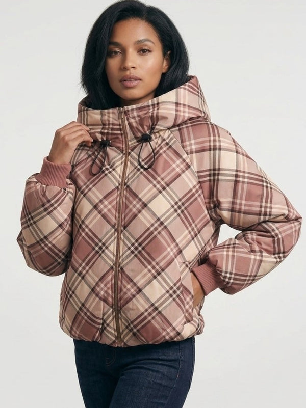 Plaid Check Hooded Jacket