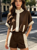 Polka Dot Half Sleeve Jacket & Shorts Co-Ord Set