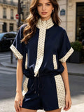 Polka Dot Half Sleeve Jacket & Shorts Co-Ord Set