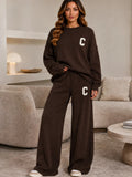 Oversized Knitted Top & Wide Leg Trouser Co-ord Set