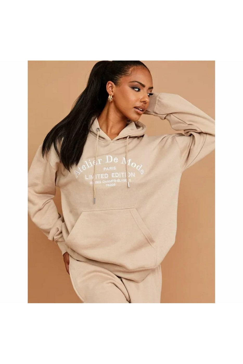 Beige Hoodie Jogger Co-Ord Set - Premium Loungewear Sets from justgal - Just £24.99! Shop now at justgal