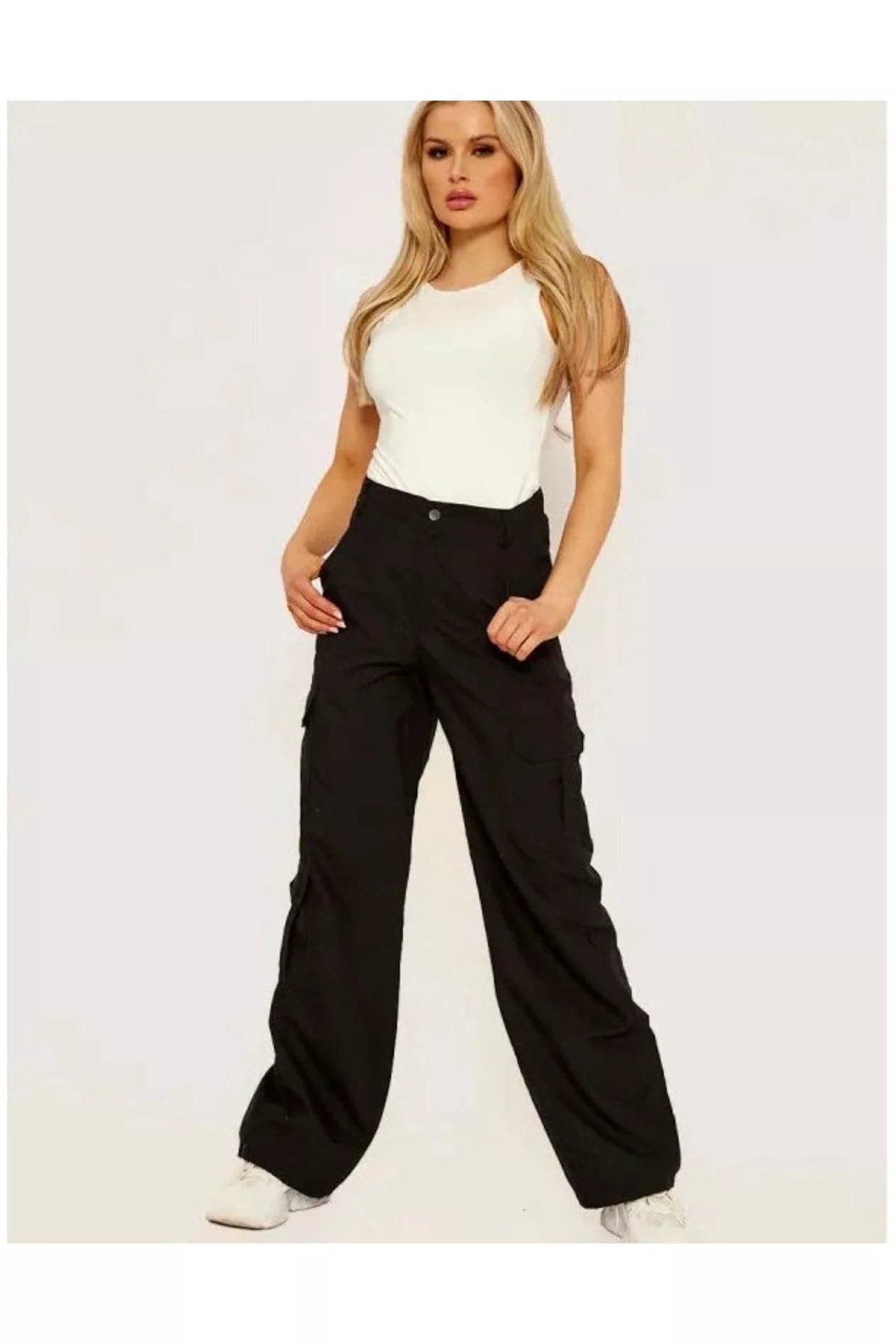 Black Cargo Trousers - Premium Trousers from justgal - Just £18.99! Shop now at justgal