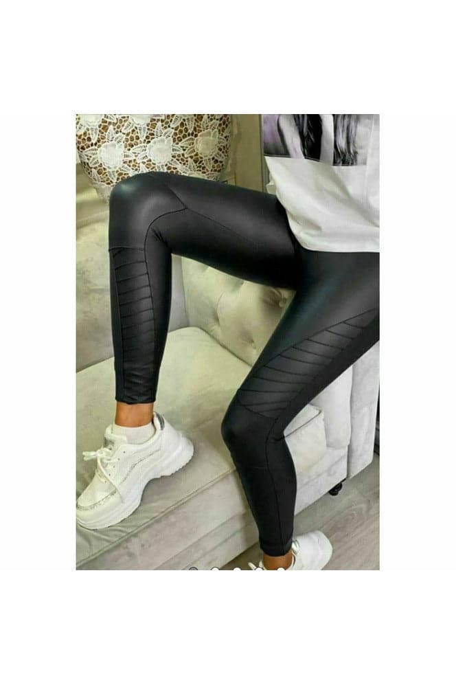 Black Pu Leather High waist Leggings - Premium Leggings from justgal - Just £14.99! Shop now at justgal