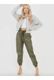 Faux Pu Leather Jogger Pants - Premium Jogger Pants from justgal - Just £16.99! Shop now at justgal