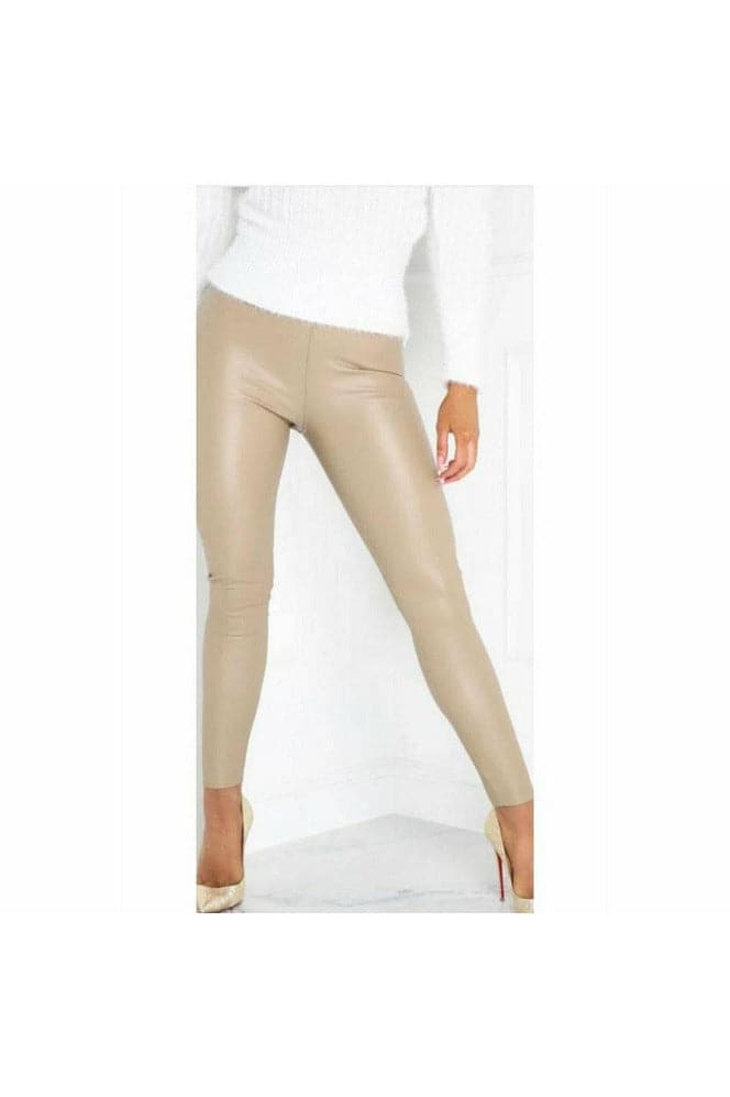 PU Leather High Waisted Trousers - Premium Leggings from justgal - Just £10.99! Shop now at justgal
