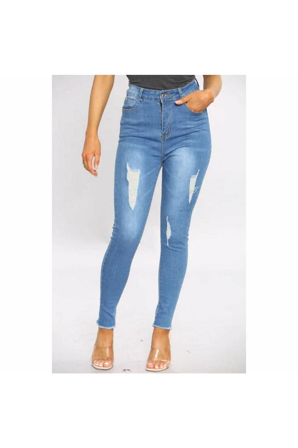 Ripped Skinny Jeans - Premium  from justgal - Just £22.99! Shop now at justgal