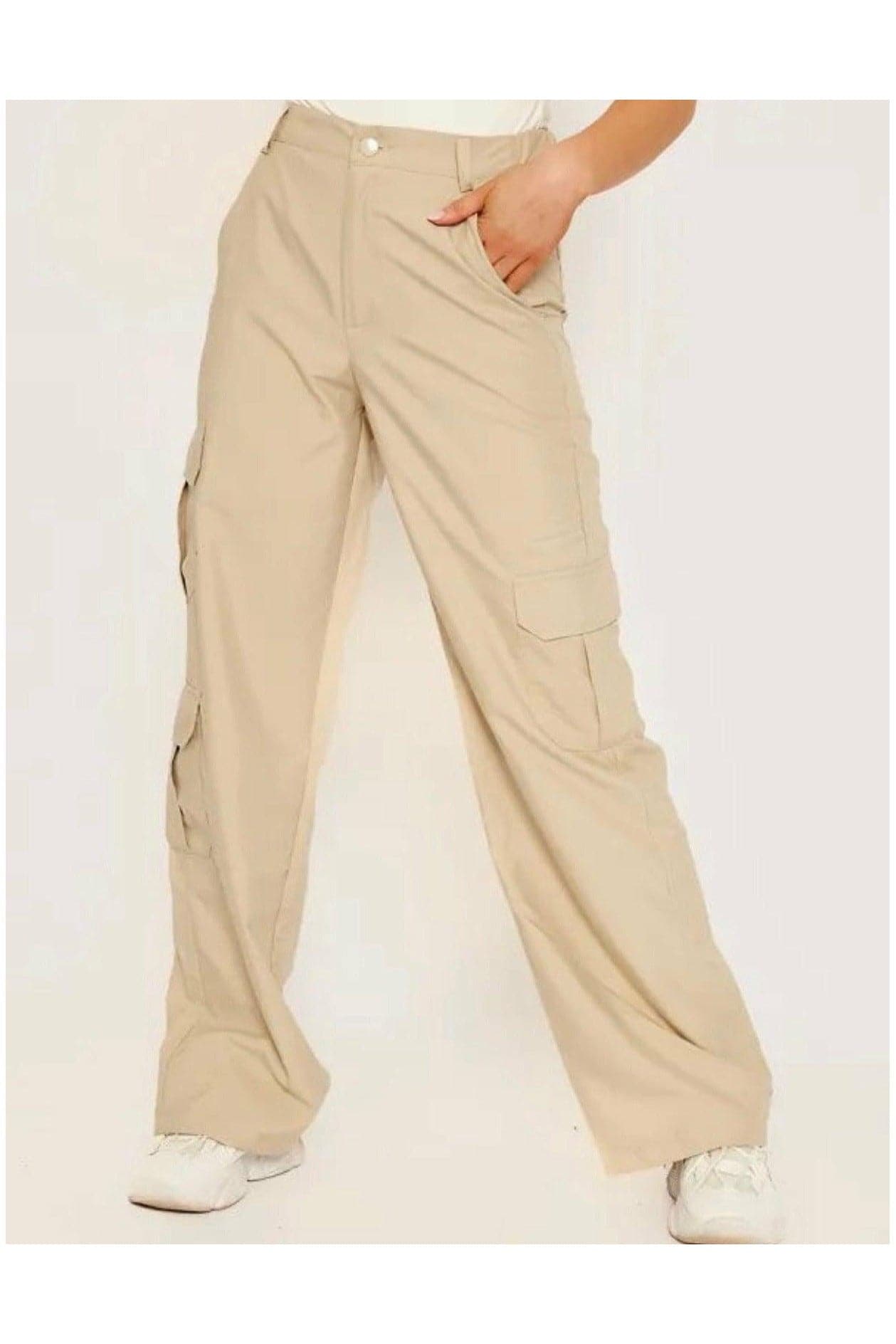 Stone Cargo Trousers - Premium  from justgal - Just £19.99! Shop now at justgal