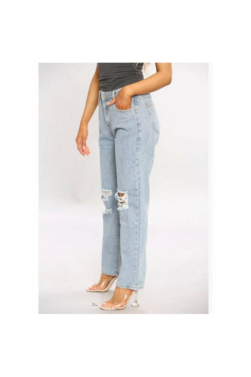 Wide Leg Mom Jeans - Premium  from justgal - Just £22.99! Shop now at justgal